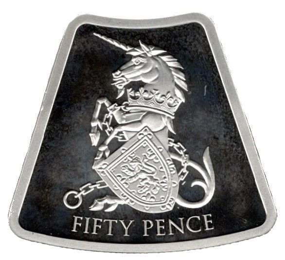 Jersey 50 pence - Elizabeth II The Unicorn of Scotland reverse