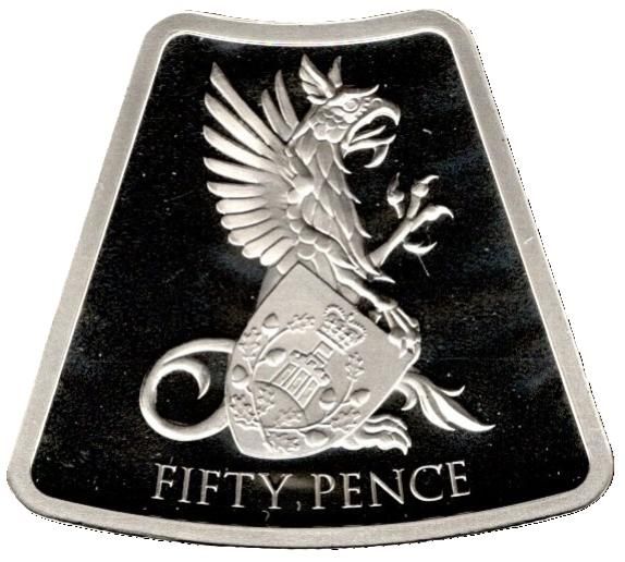 Jersey 50 pence - Elizabeth II The Griffin of Edward III