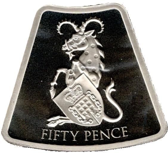 Jersey 50 pence - Elizabeth II The Yale of Beaufort reverse