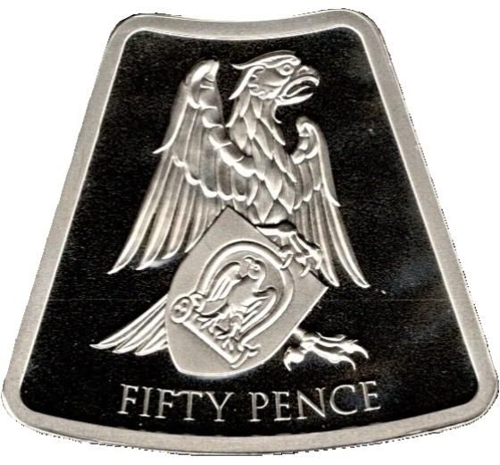 Jersey 50 pence - Elizabeth II The Falcon of the Plantagenets