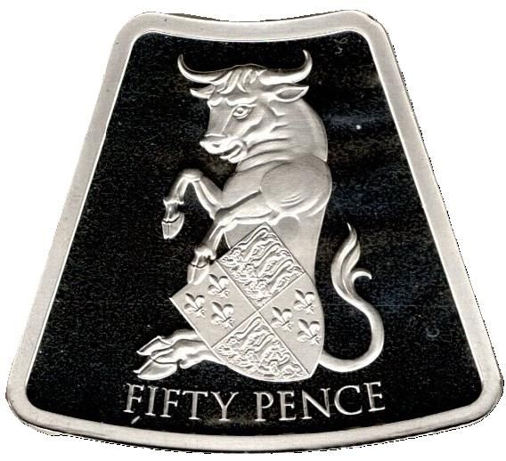 Jersey 50 pence - Elizabeth II The Black Bull of Clarence