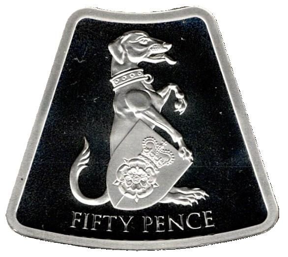 Jersey 50 pence - Elizabeth II The White Greyhound of Richmond reverse