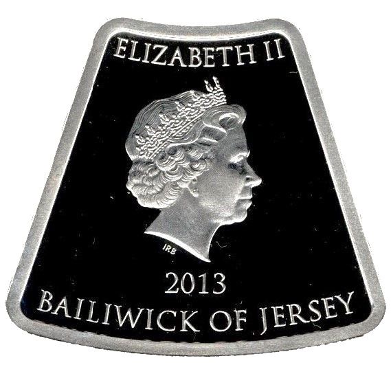Jersey 50 Pence - Elizabeth II The Red Dragon of Wales obverse