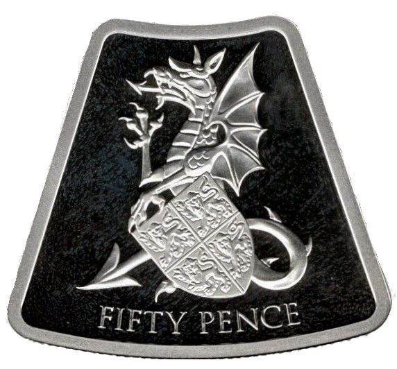 Jersey 50 Pence - Elizabeth II The Red Dragon of Wales