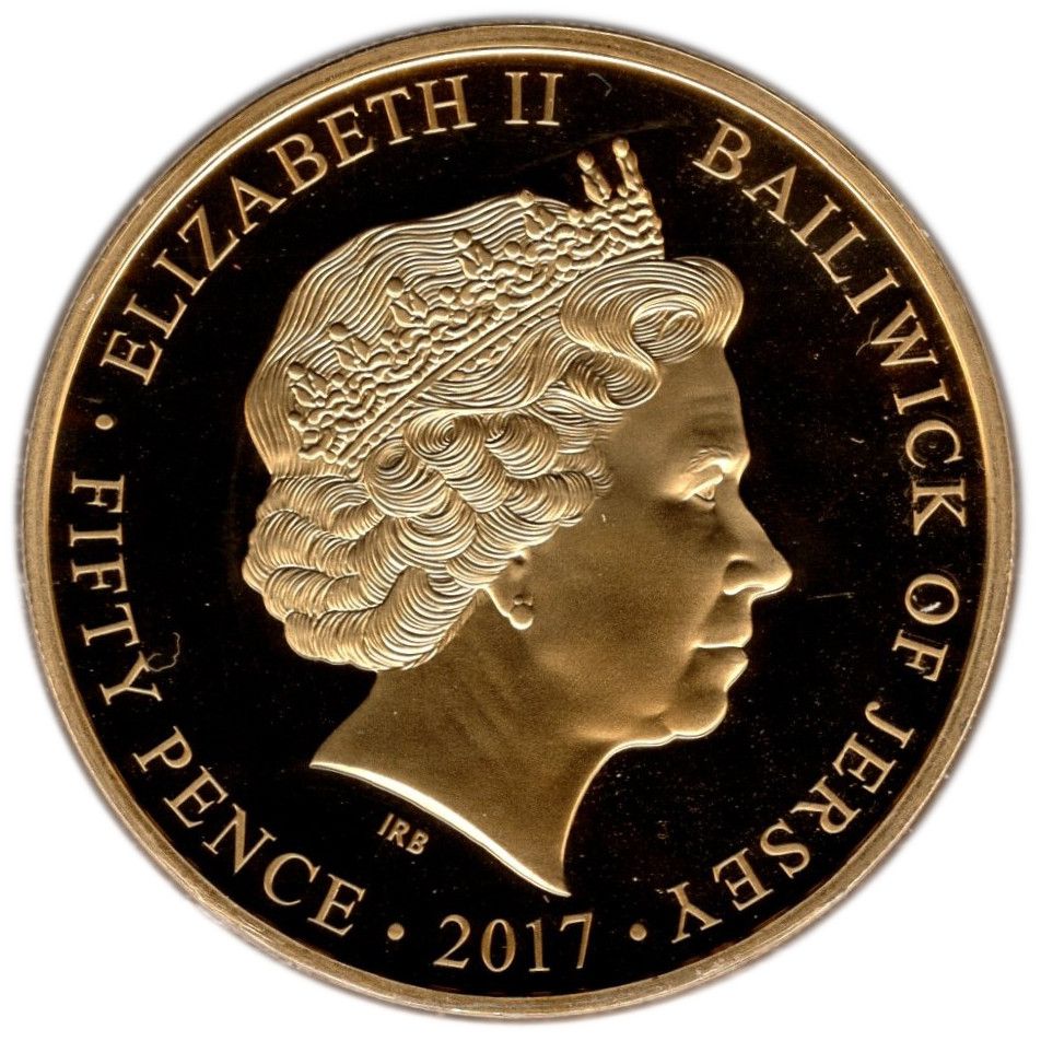 Jersey 50 Pence - Elizabeth II WWI - Kitchener obverse