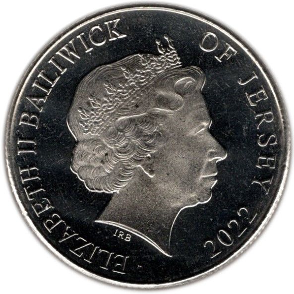 Jersey 10 Pence - Elizabeth II Violet; Colourised obverse