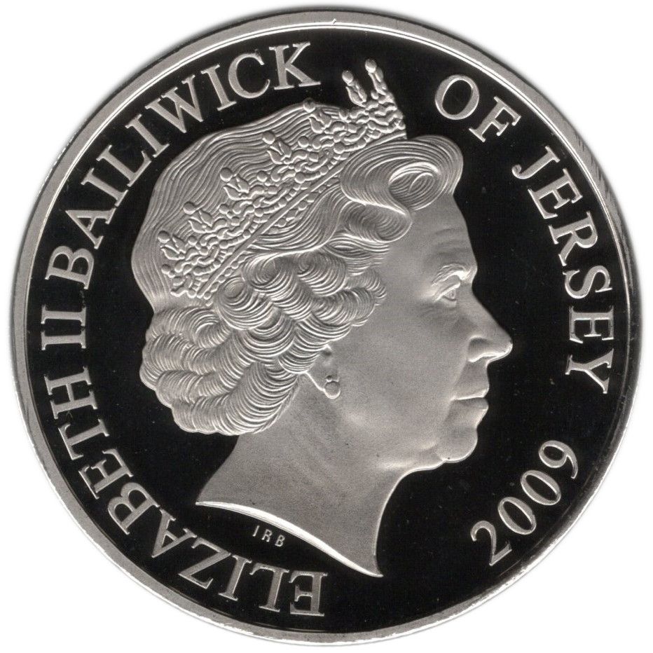 Jersey 5 Pounds - Elizabeth II Battle of the Agincourt 1415; Silver Proof obverse