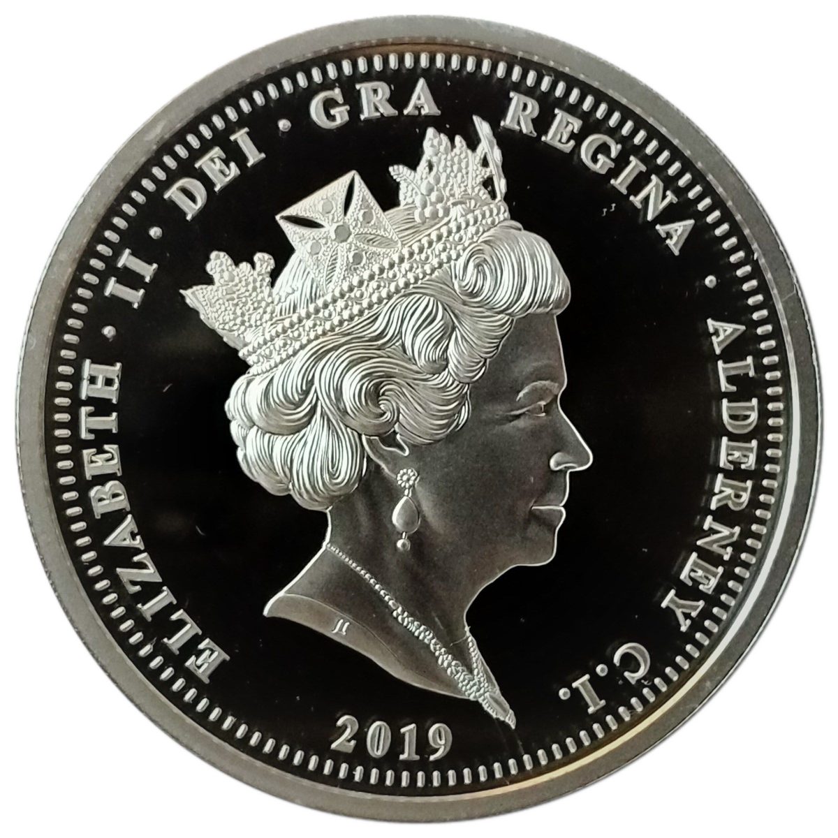 Alderney 5 Pounds - Elizabeth II 2019 Remembrance Day obverse