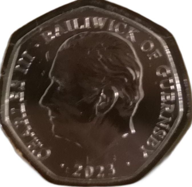 Guernsey 50 Pence - Charles III The Wombles - Tobermory, coloured obverse
