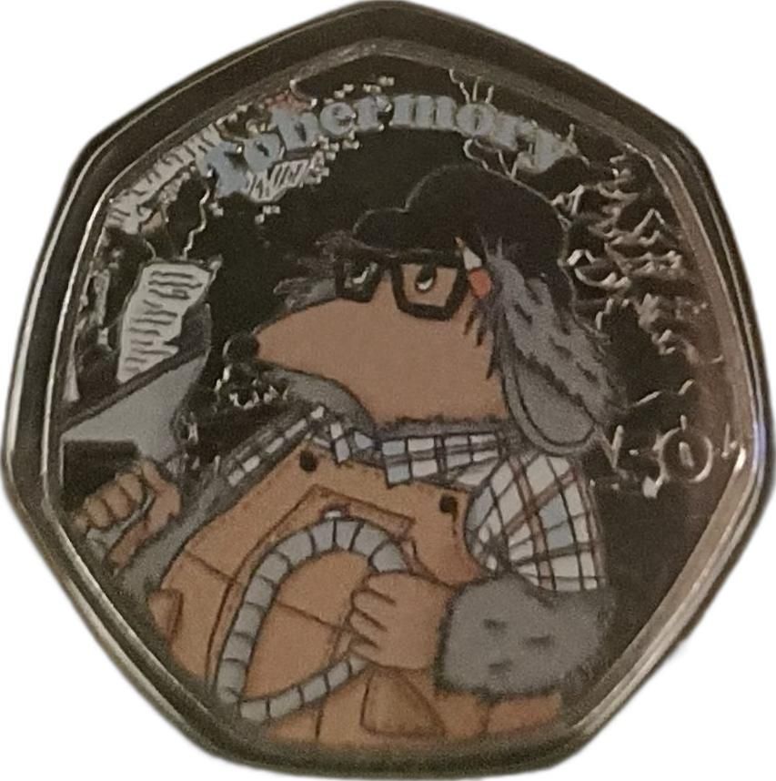 Guernsey 50 Pence - Charles III The Wombles - Tobermory, coloured reverse