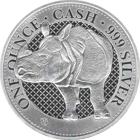 Saint Helena 1 Pound - Elizabeth II Cash India Wildlife: Rhino