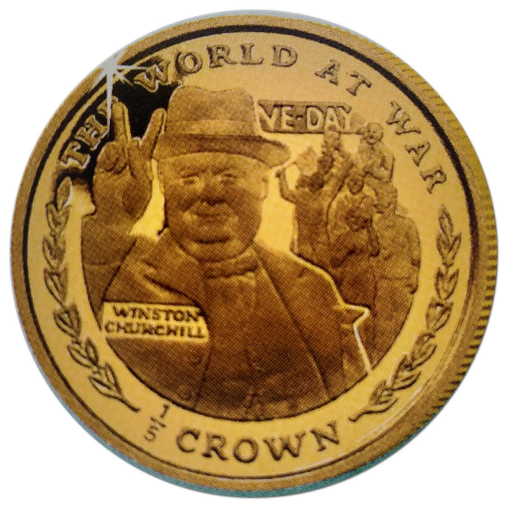 Gibraltar ⅕ Crown - Elizabeth II Winston Churchill reverse