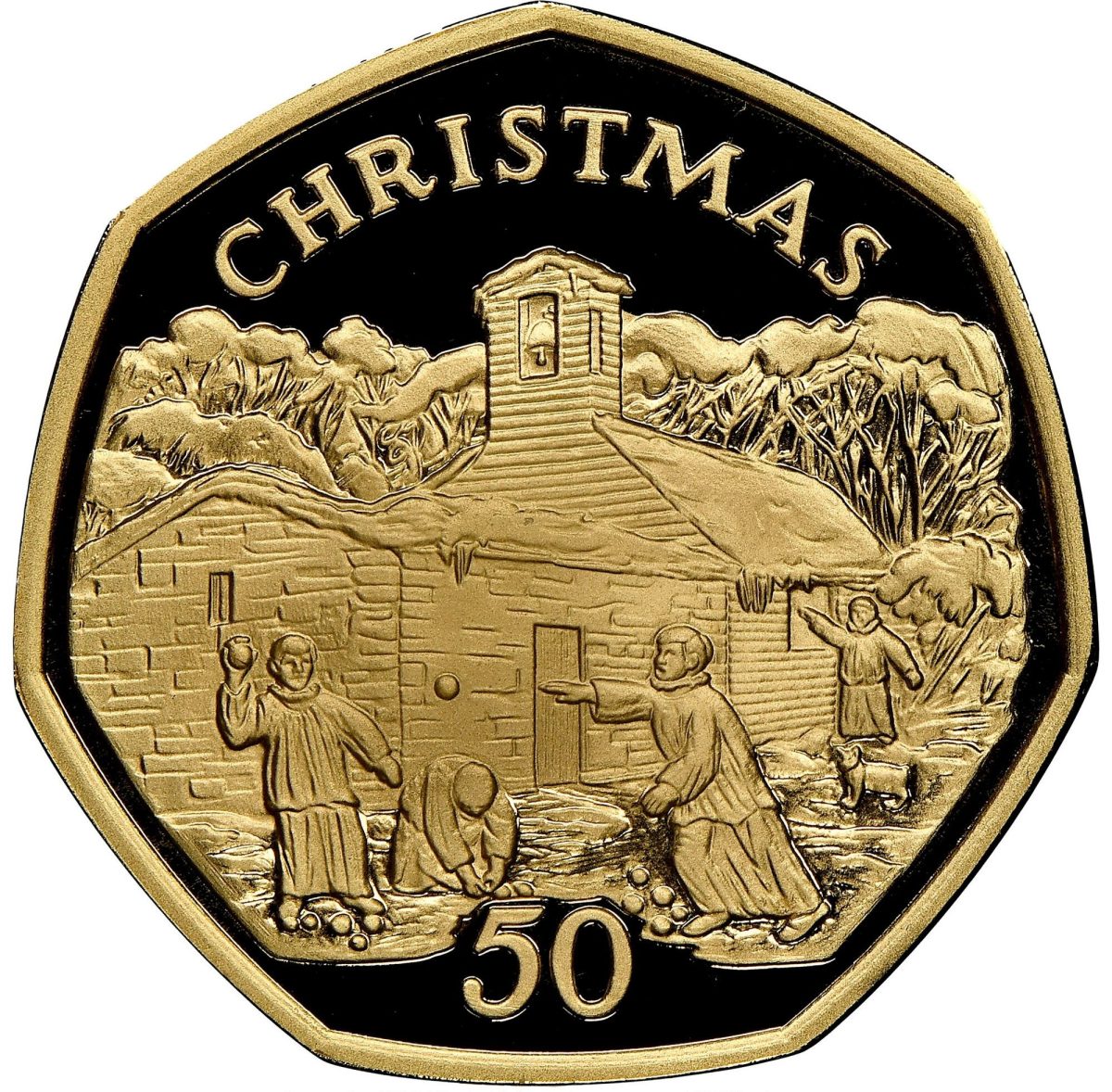 Isle of Man 50 Pence - Elizabeth II Christmas 1996; Gold Proof