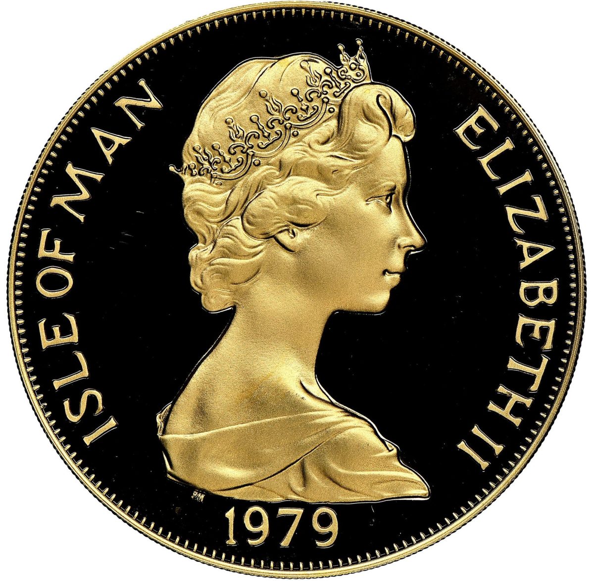 Isle of Man 1 Crown - Elizabeth II Tynwald - Viking Longship; Gold Proof obverse