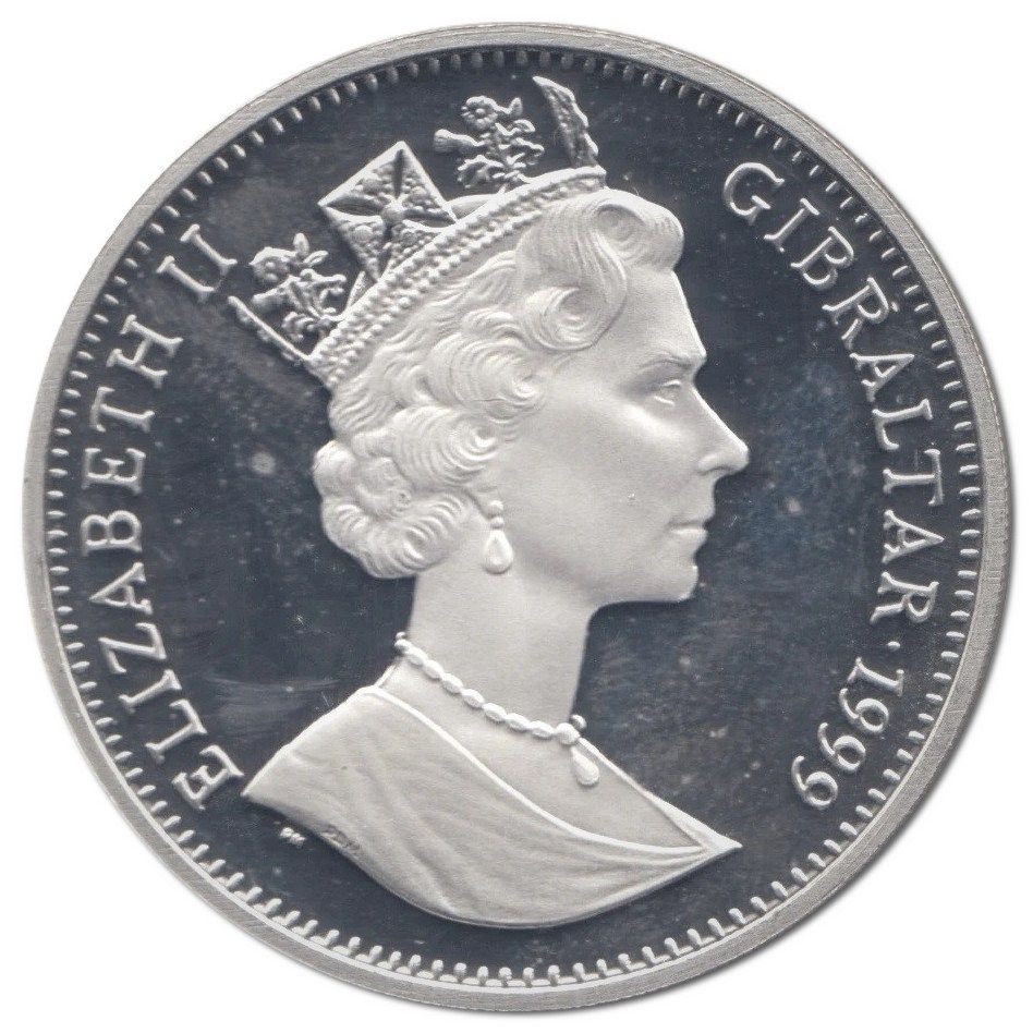 Gibraltar 1 Crown - Elizabeth II The Blitz; Silver Proof obverse