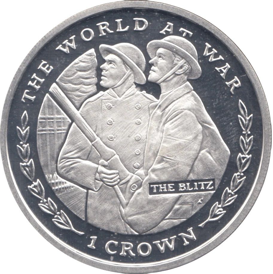 Gibraltar 1 Crown - Elizabeth II The Blitz; Silver Proof reverse