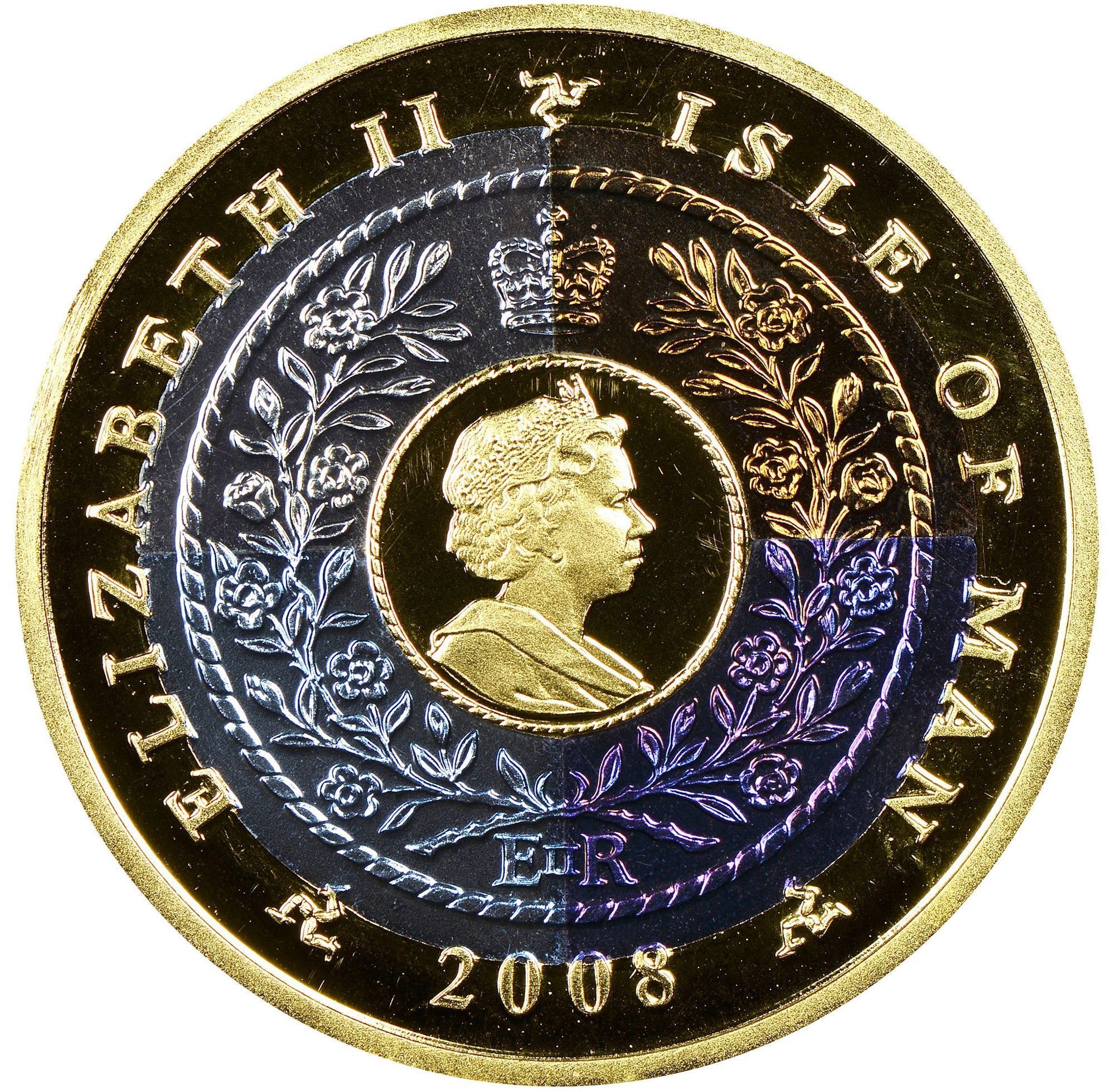Isle of Man 1 Crown - Elizabeth II Four Elements; Gold & Titanium obverse