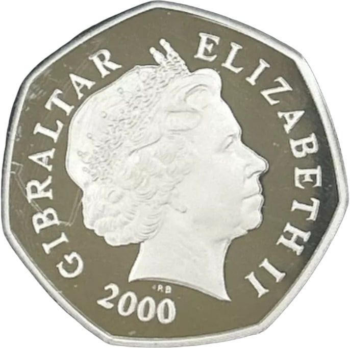 Gibraltar 50 Pence - Elizabeth II Christmas; Silver Proof obverse