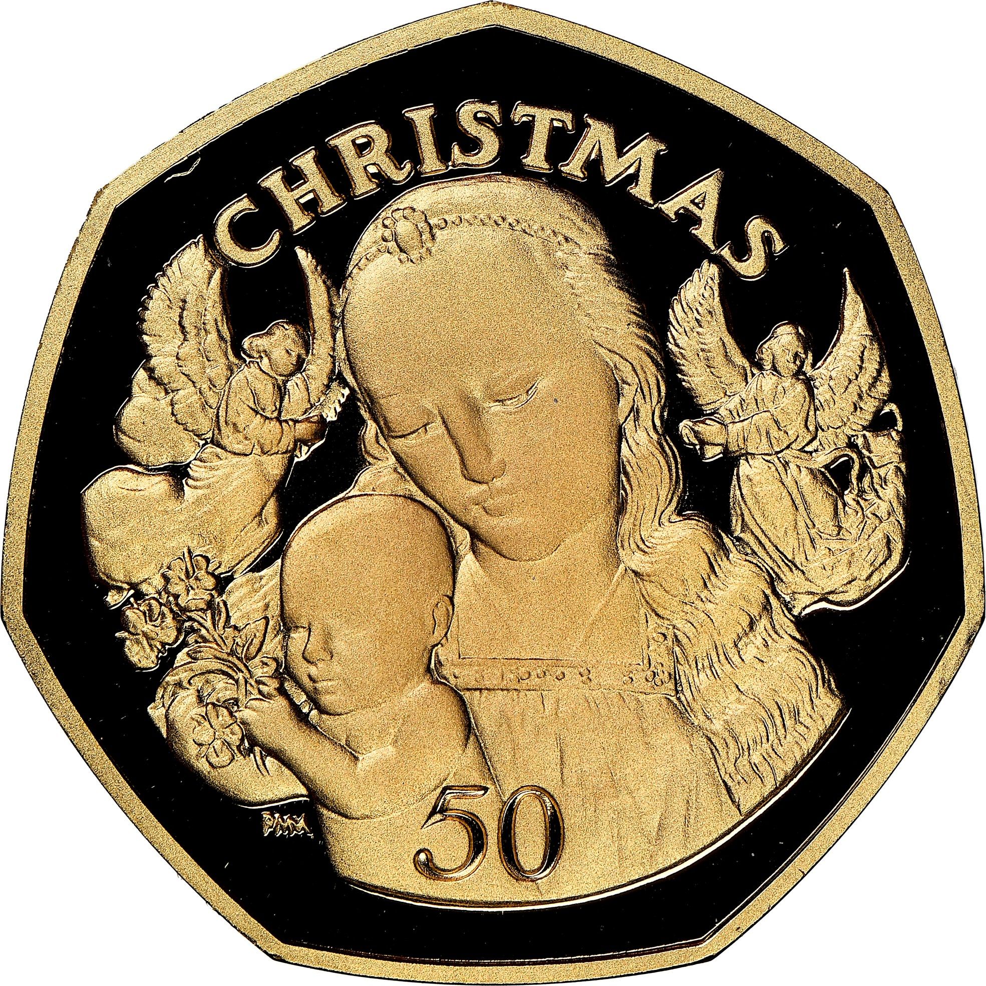 Gibraltar 50 Pence - Elizabeth II Christmas; Gold Proof