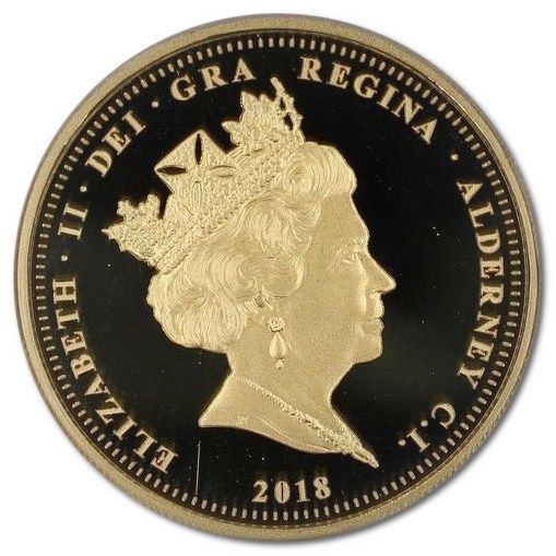Alderney ¼ Sovereign - Elizabeth II Sapphire Coronation Jubilee - Orb and Sceptre obverse