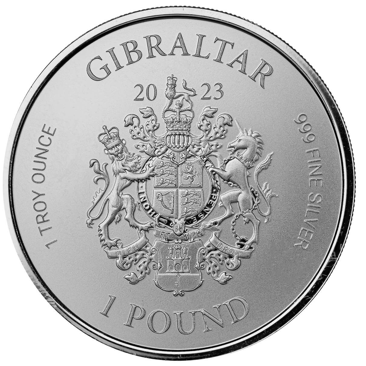 Gibraltar 1 Pound War Elephant obverse