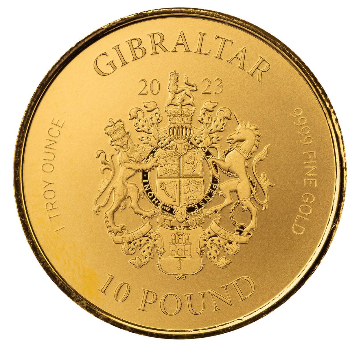 Gibraltar 10 Pounds War Elephant obverse