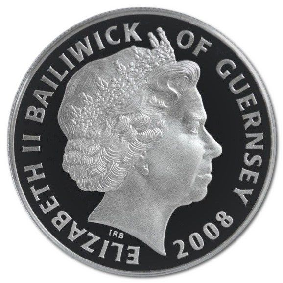 Guernsey 5 Pounds - Elizabeth II Schneiders Trophy Victory; Silver Proof obverse