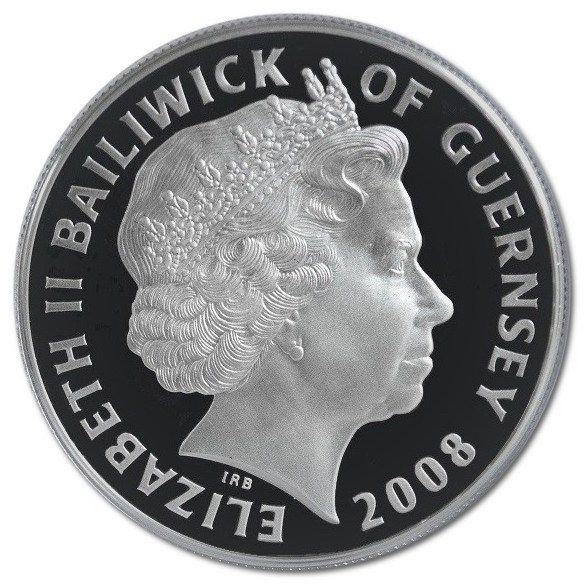 Guernsey 5 Pounds - Elizabeth II Gulf War; Silver Proof obverse