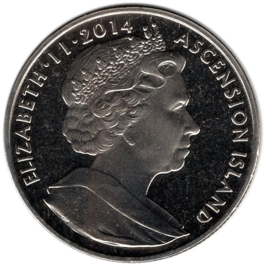Ascension Island 1 Crown - Elizabeth II Cemetery of the Somme; Colourised obverse