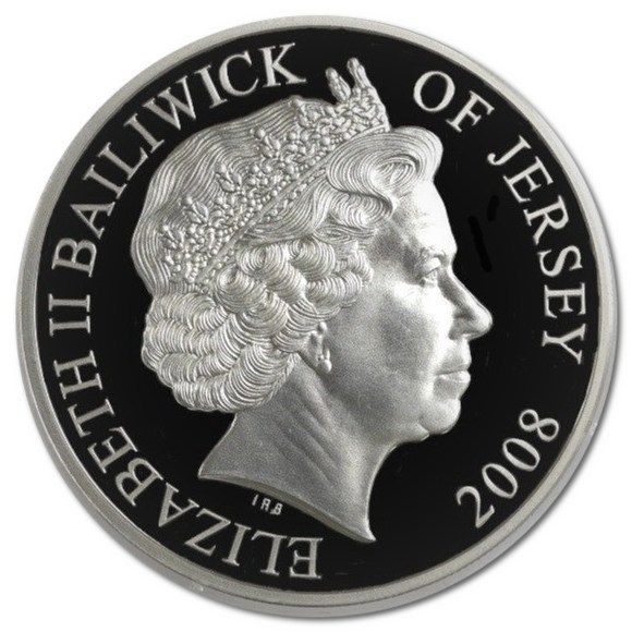 Jersey 5 Pounds - Elizabeth II Sir Frank Whittle; Silver Proof obverse