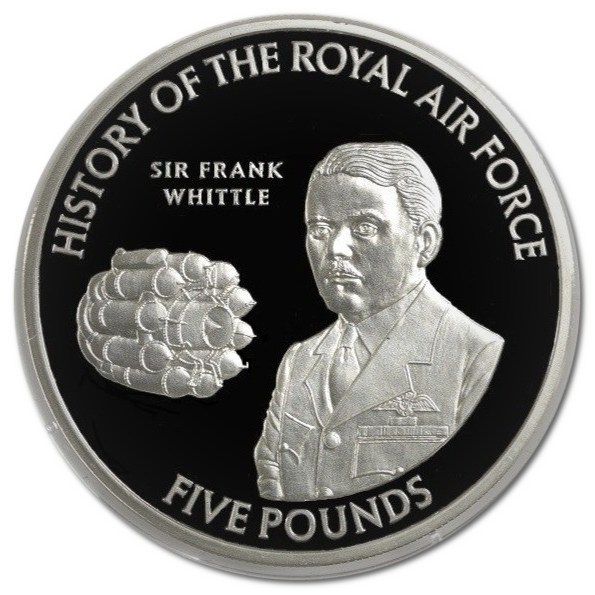 Jersey 5 Pounds - Elizabeth II Sir Frank Whittle; Silver Proof reverse
