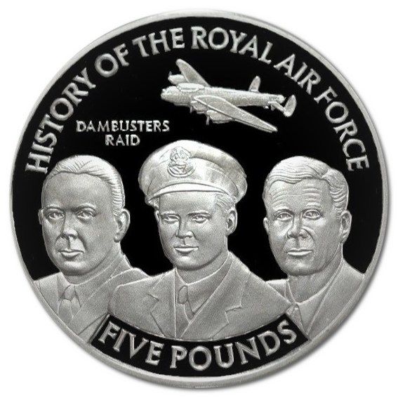Jersey 5 Pounds - Elizabeth II Dambusters Raid; Silver Proof