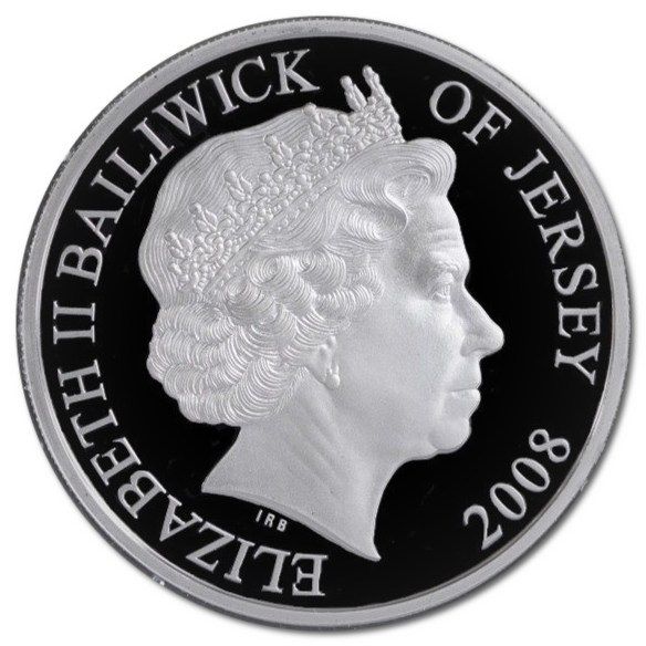 Jersey 5 Pounds - Elizabeth II Formation of the RAF; Silver Proof obverse