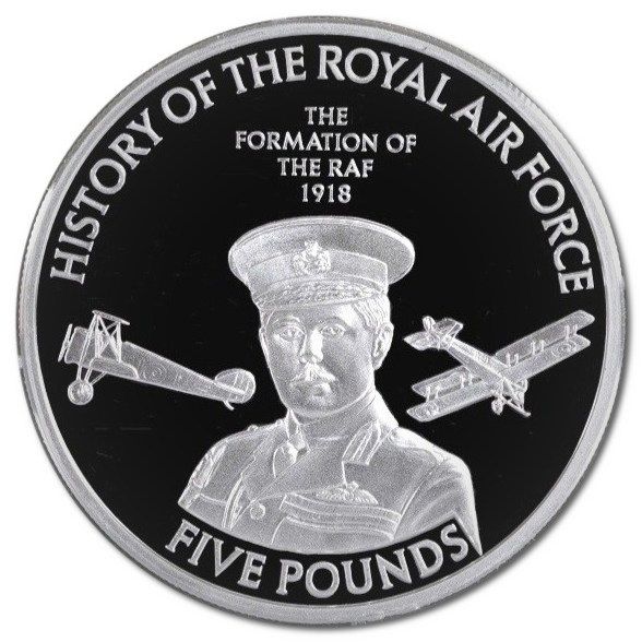 Jersey 5 Pounds - Elizabeth II Formation of the RAF; Silver Proof