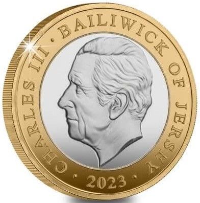Jersey 2 Pounds - Charles III Billiards; Silver Proof obverse