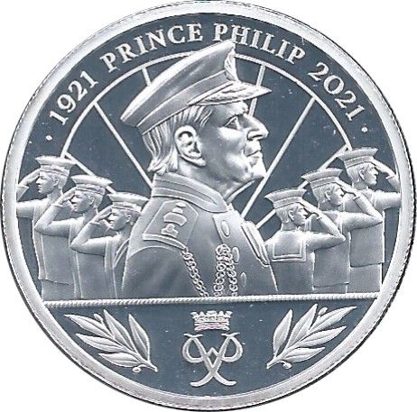 Ascension Island 5 Pounds - Elizabeth II Prince Philip Memorial Salute