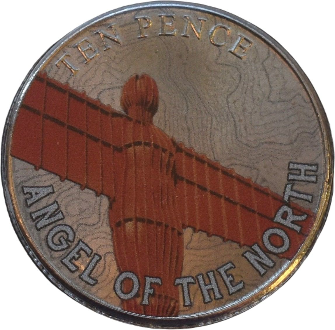 Isle of Man 10 Pence - Charles III The Angel of the North reverse