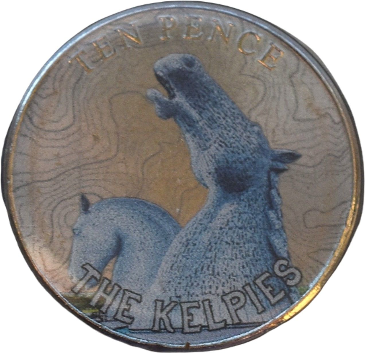 Isle of Man 10 Pence - Charles III The Kelpies reverse