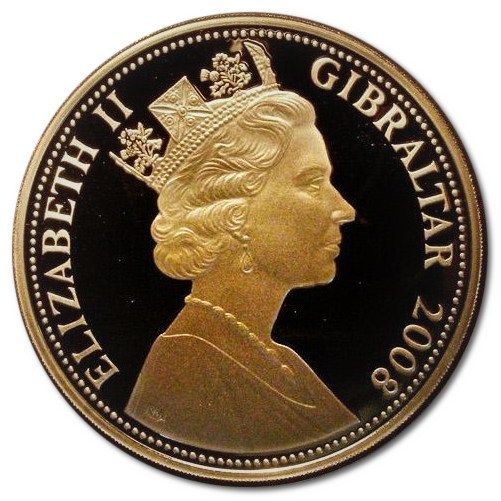 Gibraltar 10 Pounds - Elizabeth II Battle of Trafalgar; Gold Proof obverse