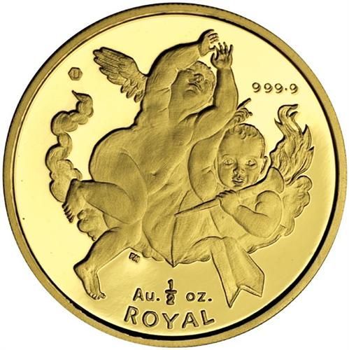 Gibraltar ½ Royal - Elizabeth II Two Cherubs