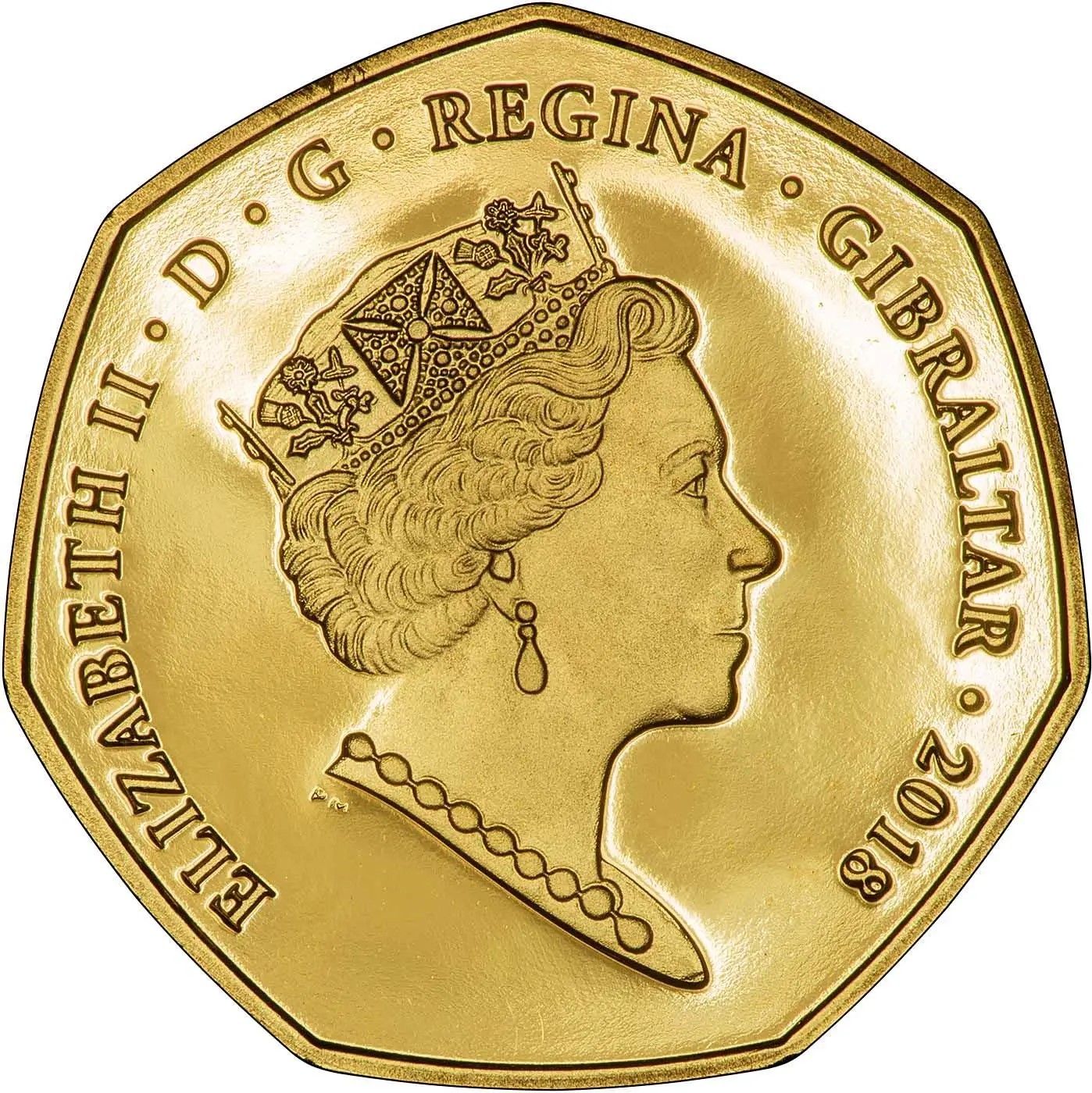 Gibraltar 50 Pence - Elizabeth II Christmas; Gold Proof