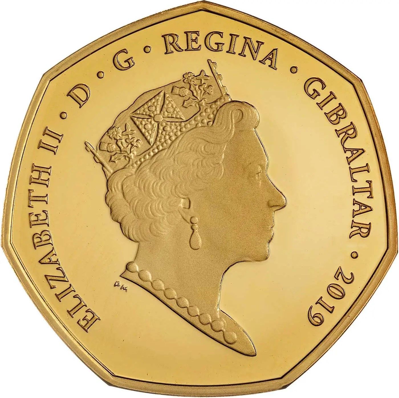 Gibraltar 50 Pence - Elizabeth II 2019 Christmas; Gold obverse