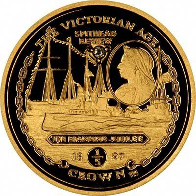 Gibraltar ⅕ Crown - Elizabeth II The Diamond Jubilee; with diamond