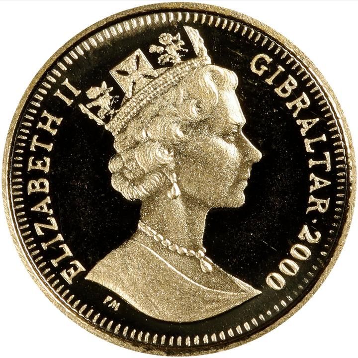 Gibraltar ⅒ Royal - Elizabeth II Cherubs obverse