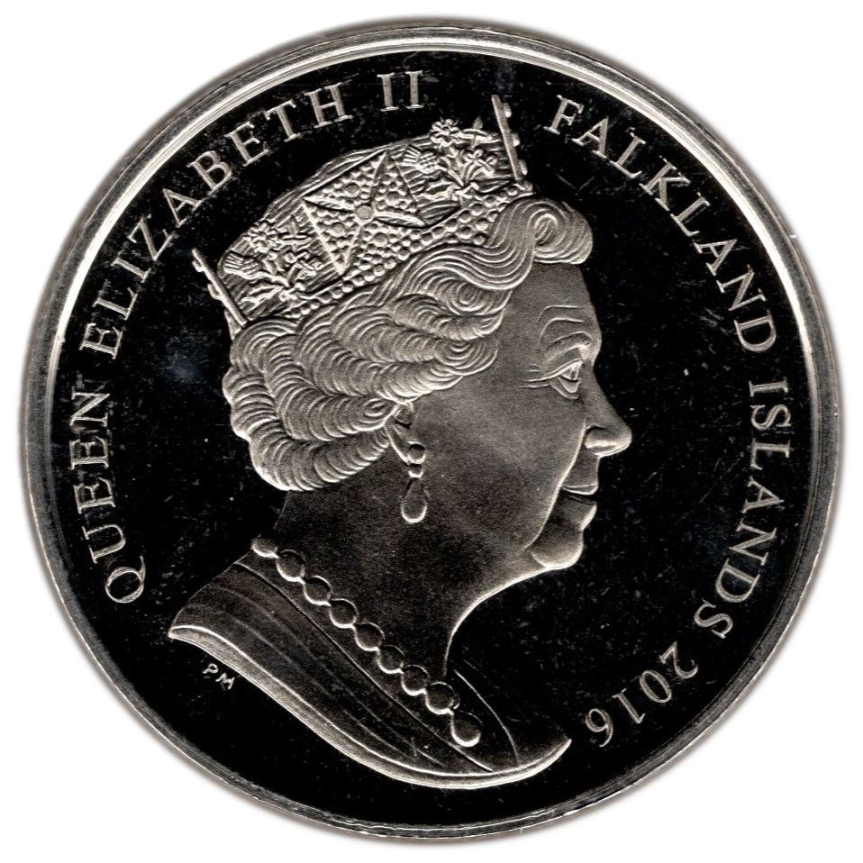 Falkland Islands 1 Crown - Elizabeth II Order of the Garter obverse