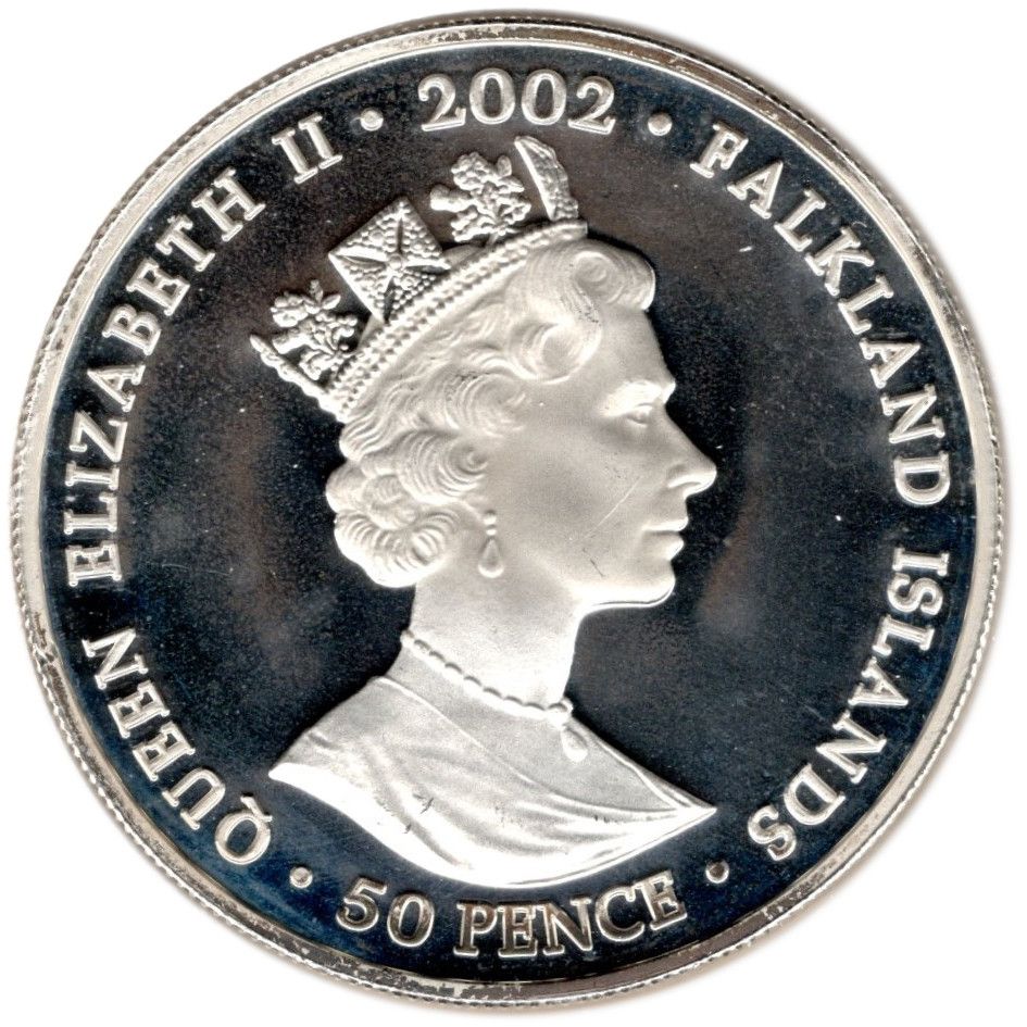 Falkland Islands 50 Pence - Elizabeth II Royal family; silver obverse