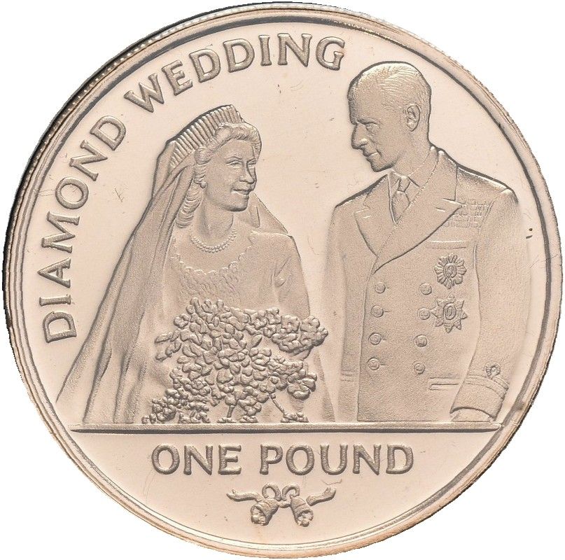 Gibraltar 1 Pound - Elizabeth II Wedding Portrait