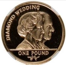 Gibraltar 1 Pound - Elizabeth II Diamond Wedding reverse