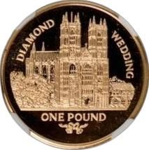 Gibraltar 1 Pound - Elizabeth II Westminster Abbey
