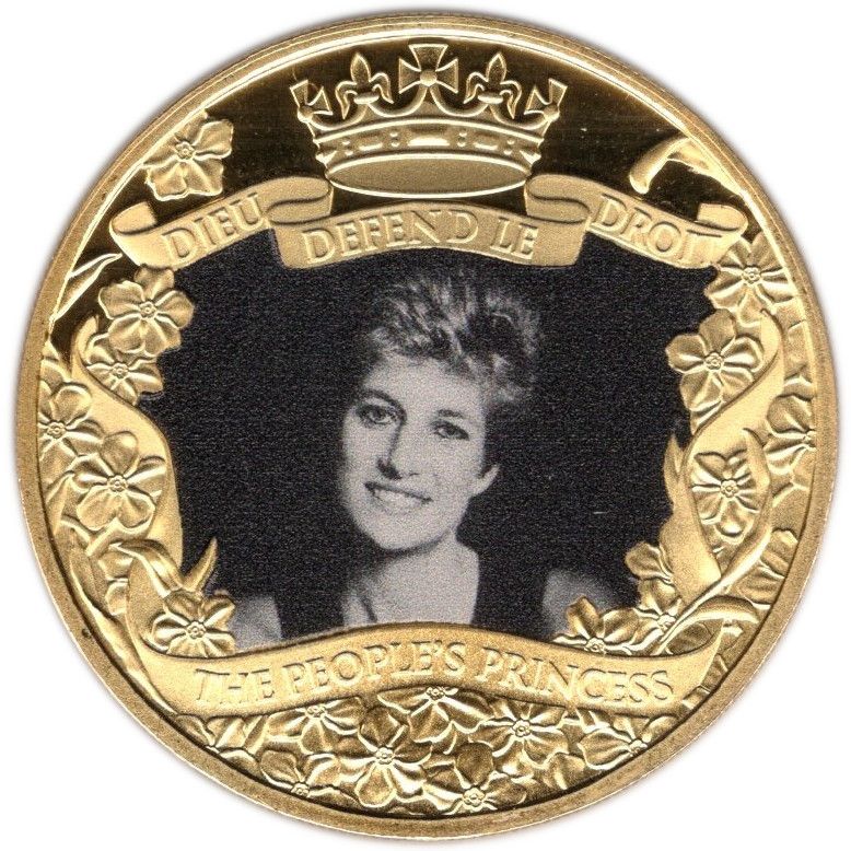 Gibraltar ½ Crown - Elizabeth II Diana - The People's Princess; Gold Plated